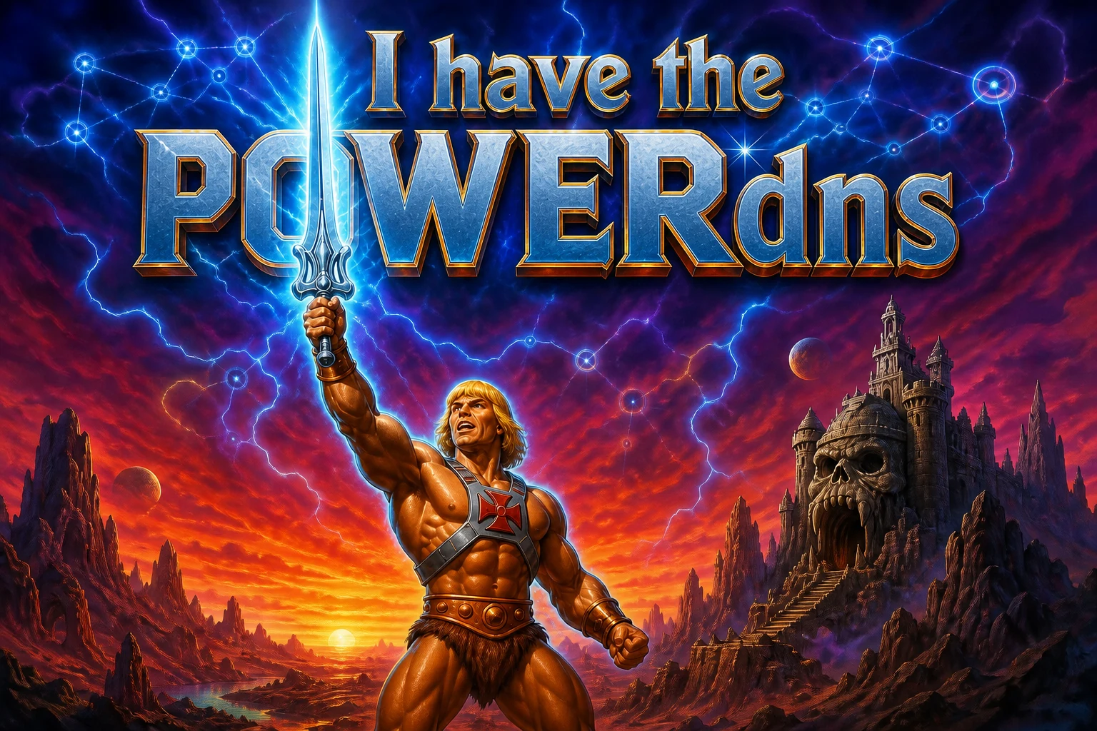 He-Man raising the Power Sword beneath the words I have the POWERdns